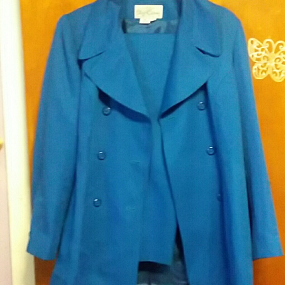 Oleg Cassini Ladies royal blue all pant suit s12